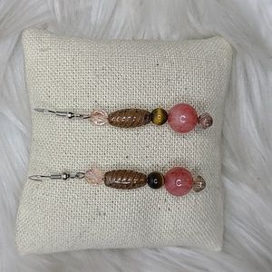 Handmade Earrings Dangle  Tigers Eye Crystal Lightweight Brand New Mother’s Day